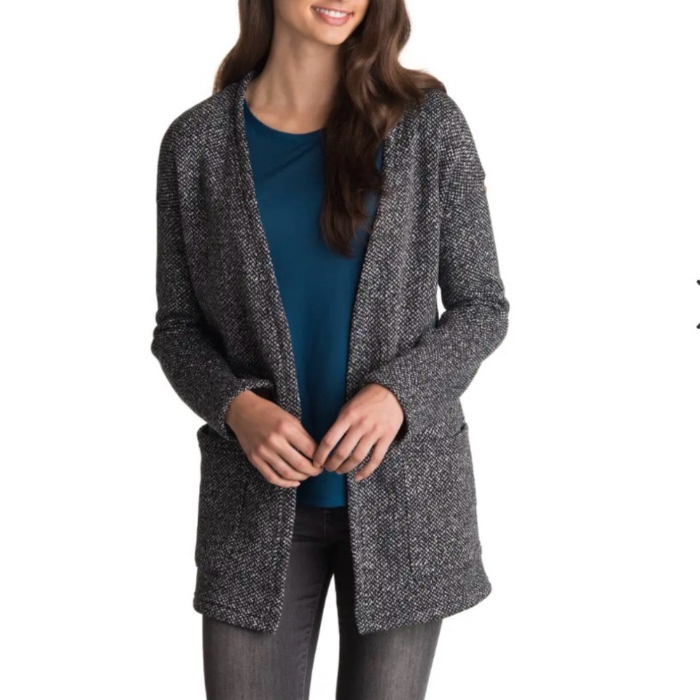 MEC Teslin Cardigan Black & Silver Herringbone S